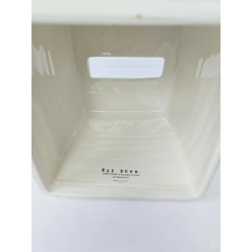 Rae Dunn Tissues tissue box cover ceramic NEW ribbed
